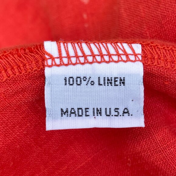Bryn Walker 100% Linen Dress Size M  Coral Lagenlook Hippie Coastal Minimal Very - Picture 7 of 9